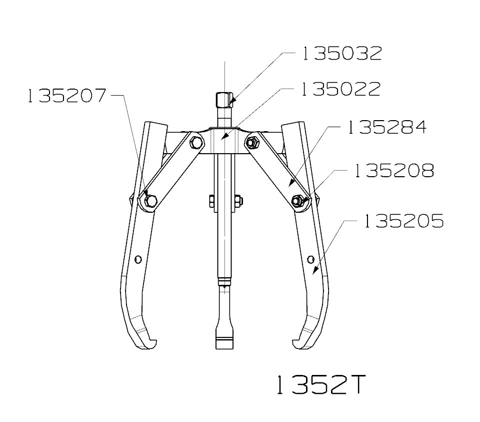 EXTRACTOR FORZA SERIE 1300T0 MECÁNICO DE 3 PATAS